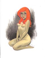 Nude red hair on knees Comic Art